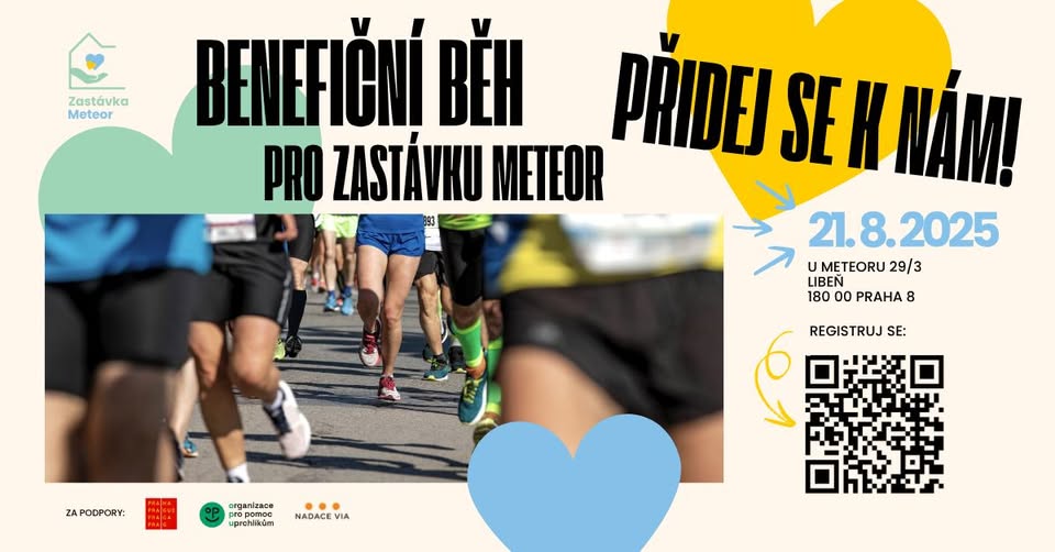Plakát alce Benefiční běh pro Zastávku Meteor