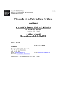 Vyhlášení výsledků Memoriálu Josefa Odložila 2018
